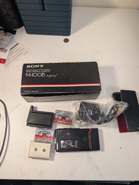 Sony M-100B M-100 Micro  Cassette 2 Speed Recorder Black Immaculate retro.